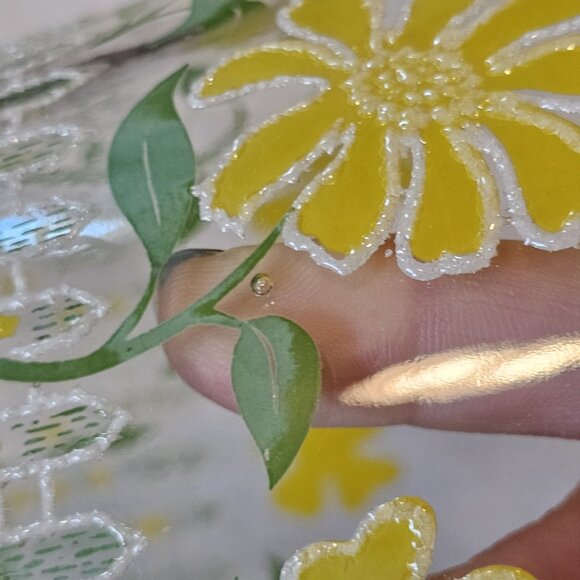 Culver Mod‎ Yellow Flower Picket Fence Clear Glass Ice Bowl Bucket MCM - Picture 7 of 13